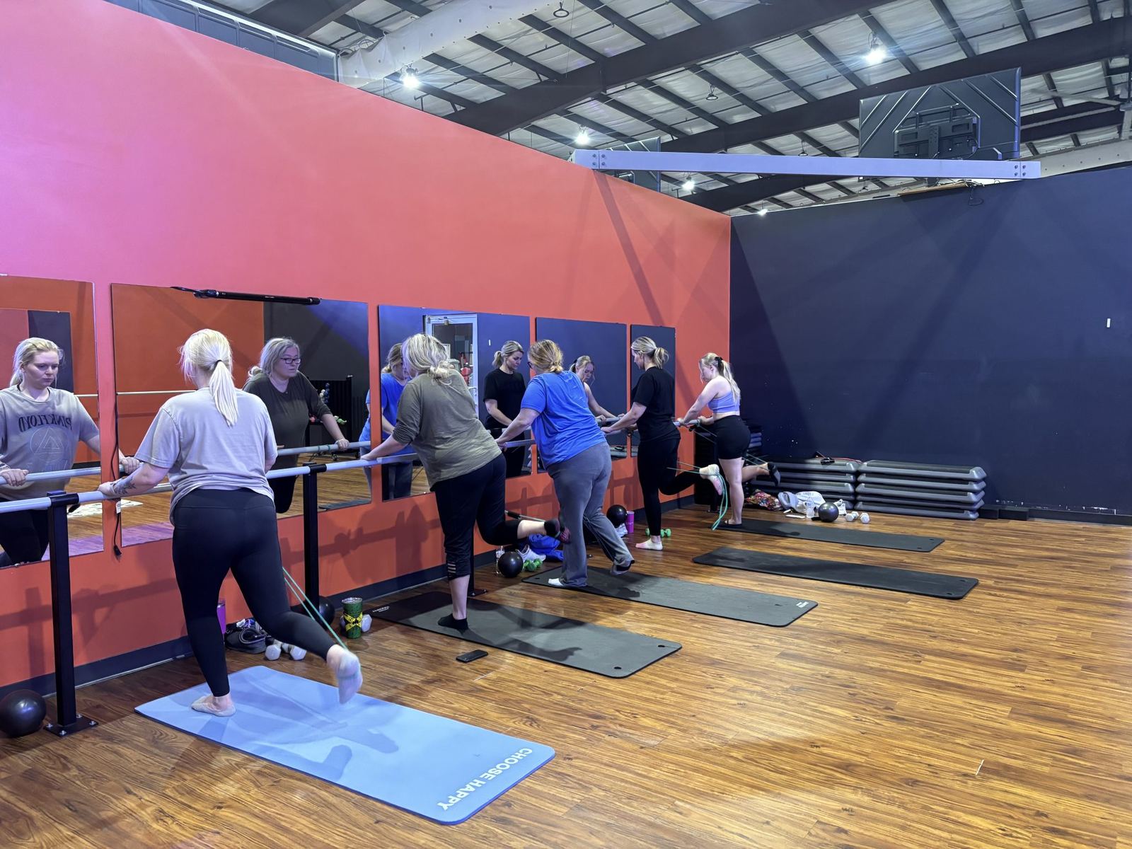Barre class in the Iron Jungle studio